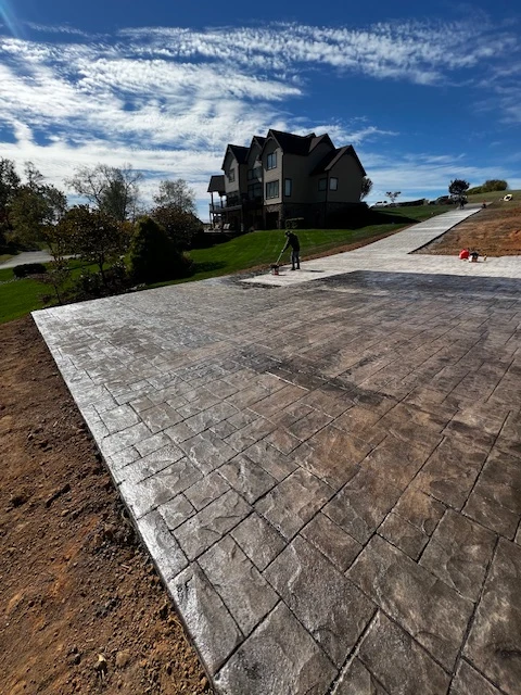 Stamped concrete surface in Huntsville AL with decorative finish